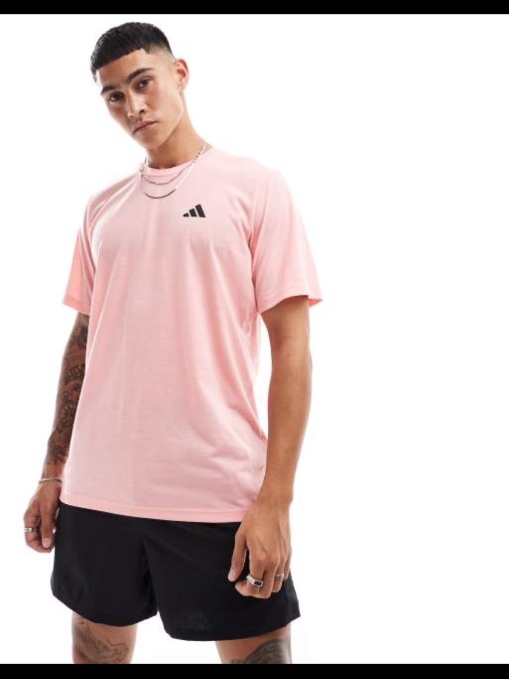 adidas Men’s Light Pink Short-Sleeve Athletic Tee